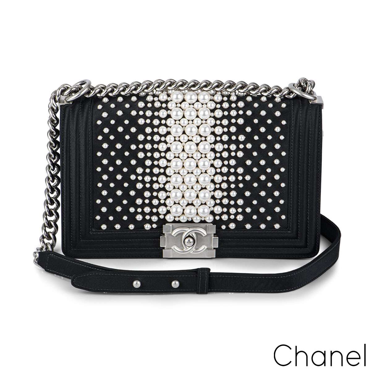 Limited edition Chanel medium boy bag Black Leather ref184382  Joli Closet